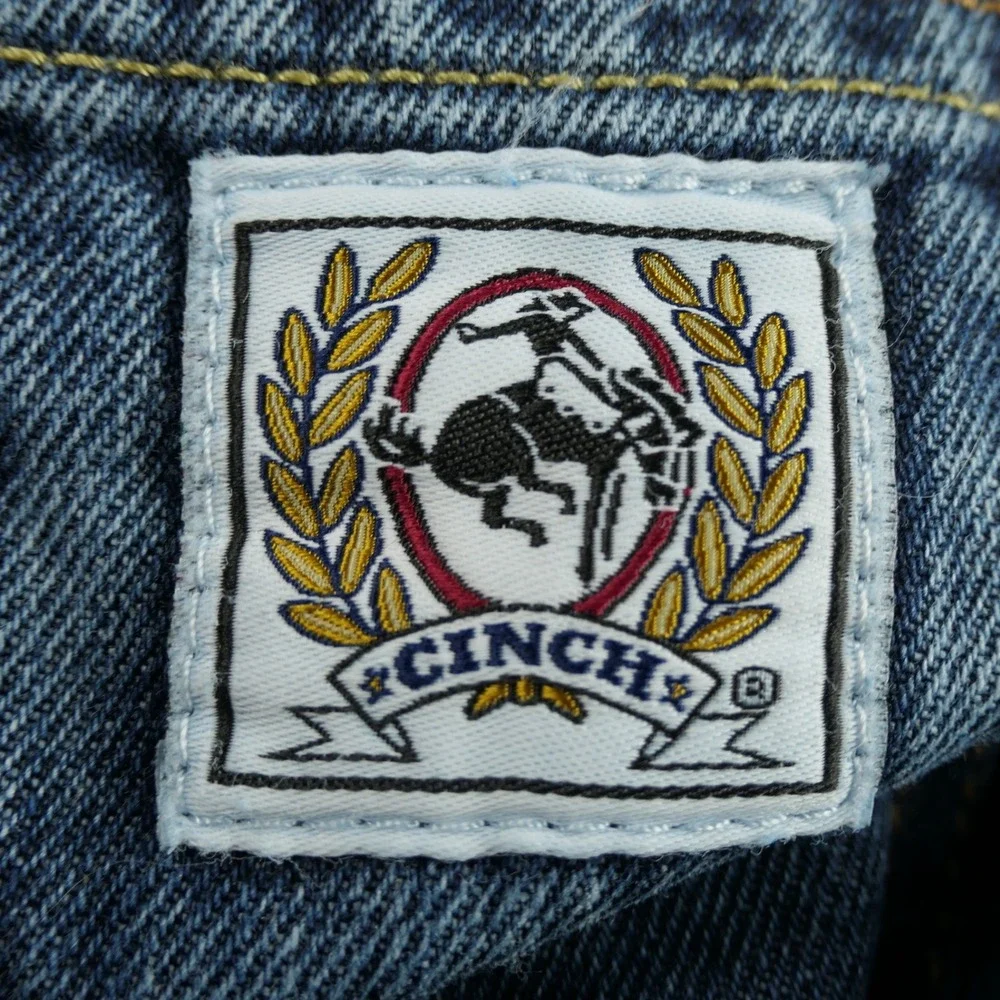 Cinch Jeans Mens 38x36 Blue Denim White Label Straight Rodeo Western Cowboy Work